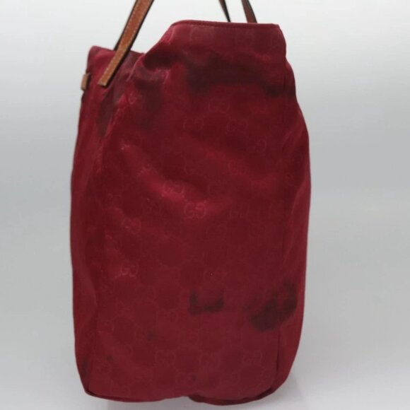 GUCCI GG Canvas Tote Bag Nylon Red 282439 Auth 114411 - Picture 5 of 16